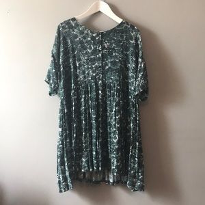 Ganni Teal Floral Dress